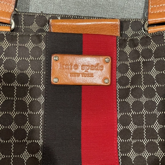 Kate Spade Brown Jacquard Red & Brown Bag - Picture 2 of 16
